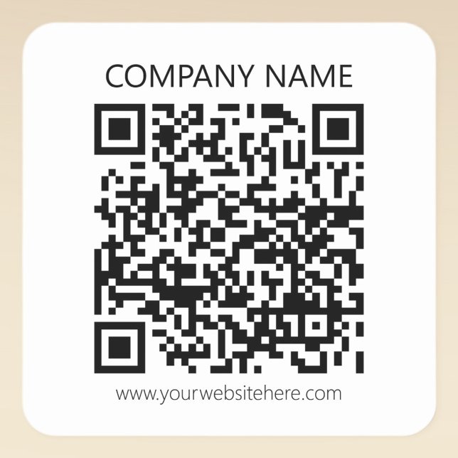 Sticker Carré Créer votre propre code QR | Noir et blanc (Créateur téléchargé)