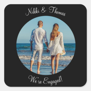 Sticker Carré Créer votre propre Fiançailles photo Script