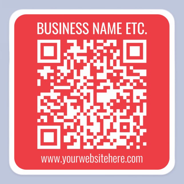 Sticker Carré Créez instantanément votre propre code QR | Rouge  (Créateur téléchargé)
