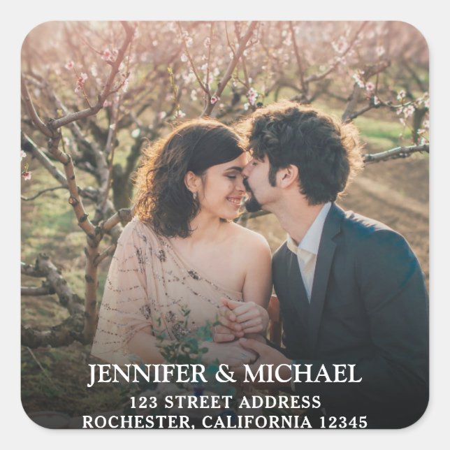 Sticker Carré Créez vos propres phoques Mariages photo personnel (Devant)