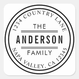 Sticker Carré Créez votre propre adresse de retour circulaire