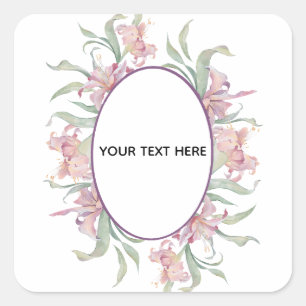 Sticker Carré Créez votre propre bordure florale colorée