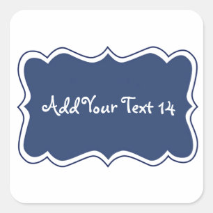 Sticker Carré Créez votre propre cadre orné V012 BLEU FONCÉ