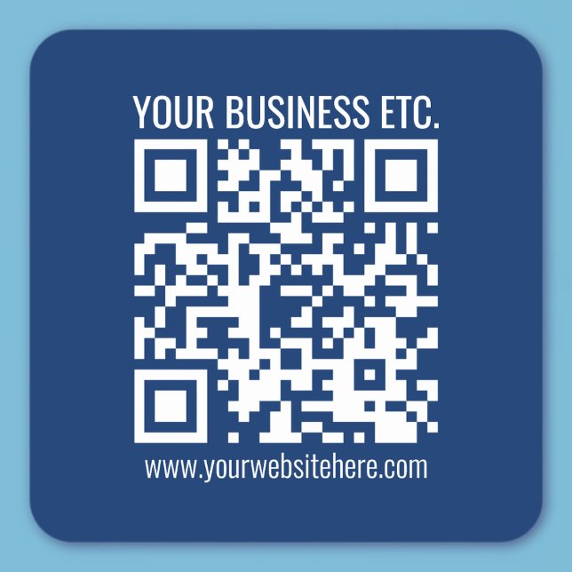 Sticker Carré Créez votre propre code QR | Bleu (Créateur téléchargé)