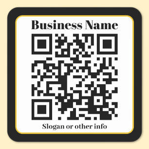 Sticker Carré Créez votre propre code QR Bordure noire blanche
