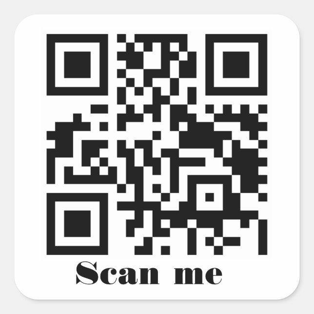 Sticker Carré Créez votre propre code QR personnalisé Adresse de (Devant)