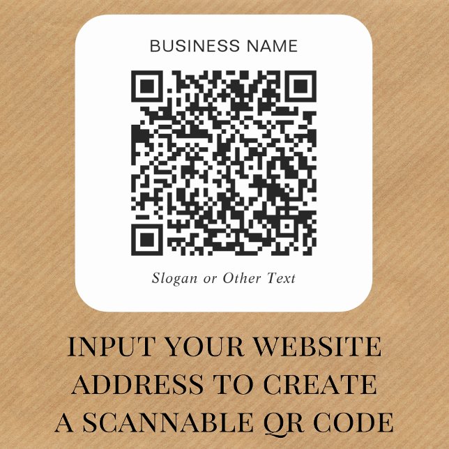 Sticker Carré Créez votre propre code QR promotionnel (Our user-friendly template will generate your QR code automatically from your website address)