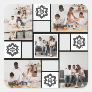Sticker Carré Créez votre propre collection de photos florales 5