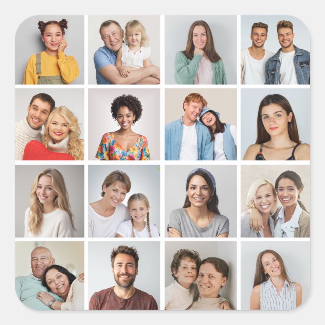 Sticker Carré Créez votre propre collection photo 16 (Devant)