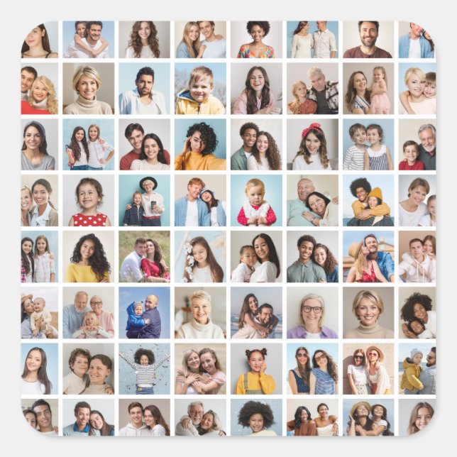 Sticker Carré Créez votre propre collection photo de 64 (Devant)