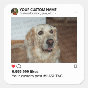 Sticker Carré Créez votre propre DIY viral drôle sur les médias