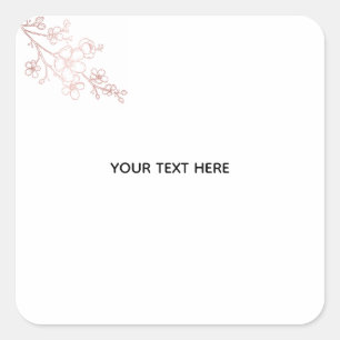 Sticker Carré Créez Votre Propre Élégant Blanc