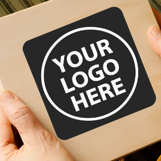 Sticker Carré Créez Votre Propre Logo de Entreprise Noire Promo