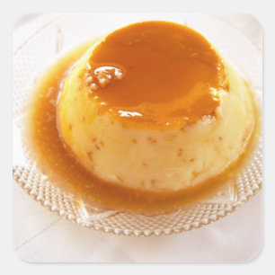 Sticker Carré Crème caramel type de pudding au caramel