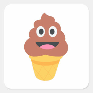 Sticker Carré crème glacée cône émoji