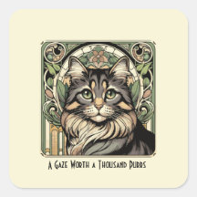 Crème inspirée de l'Art Nouveau vintage et chat ve