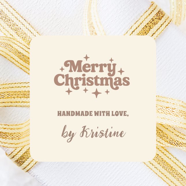 Sticker Carré Crème mocha artisanale faite par emballage cadeau  (Créateur téléchargé)