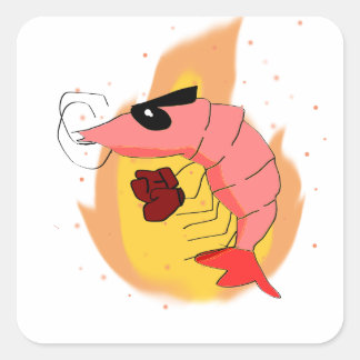 Sticker Carré Crevette de combat à prix réduit