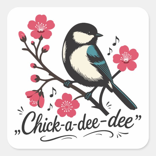 Sticker Carré cri de mésange dé-dé-dé (Devant)