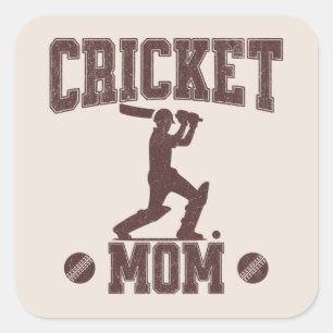 Sticker Carré Cricket Maman Sports Amateur Cricket Lover Mère