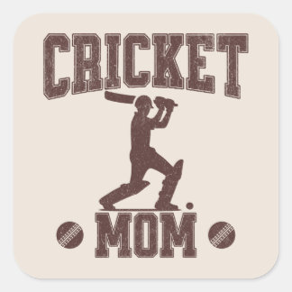 Sticker Carré Cricket Maman Sports Amateur Cricket Lover Mère