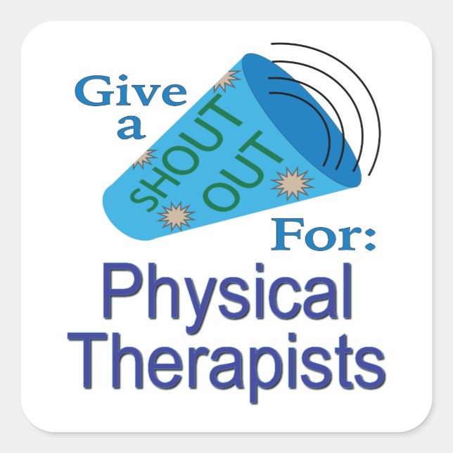 Sticker Carré Criez pour les physiothérapeutes (Devant)