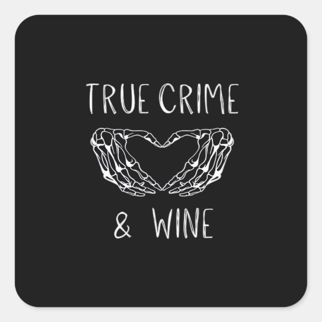 Sticker Carré Crime Et Vin Squelette Mains (Devant)