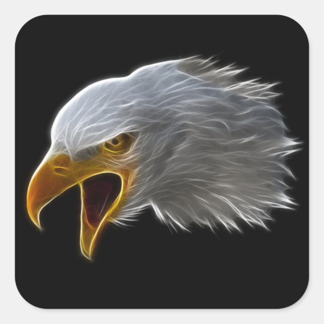 Sticker Carré Cris American Bald Eagle Head (Devant)