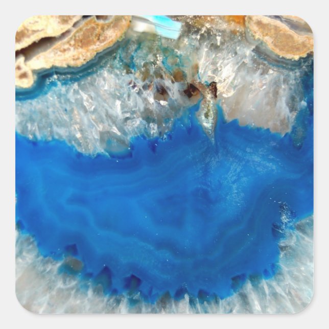 Sticker Carré cristal bleu (Devant)