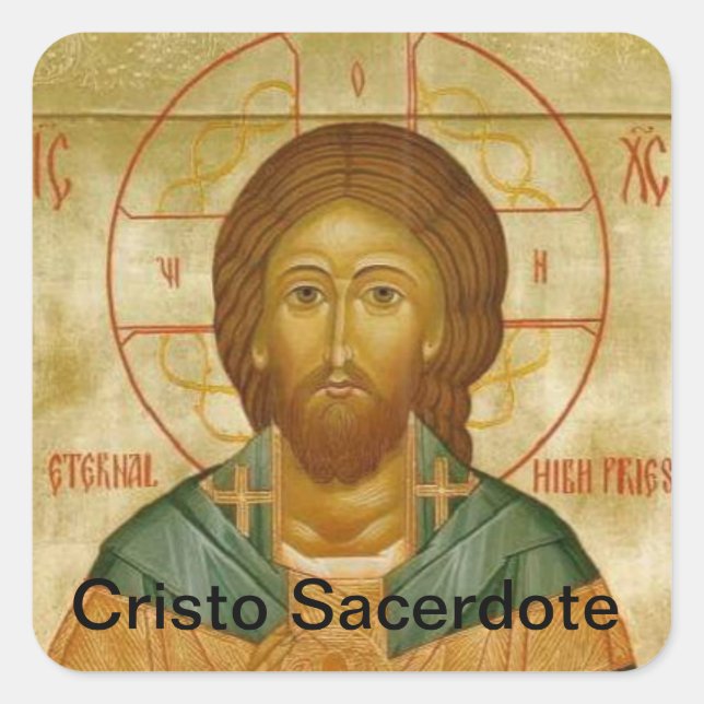 Sticker Carré Cristo Sacerdote (Devant)