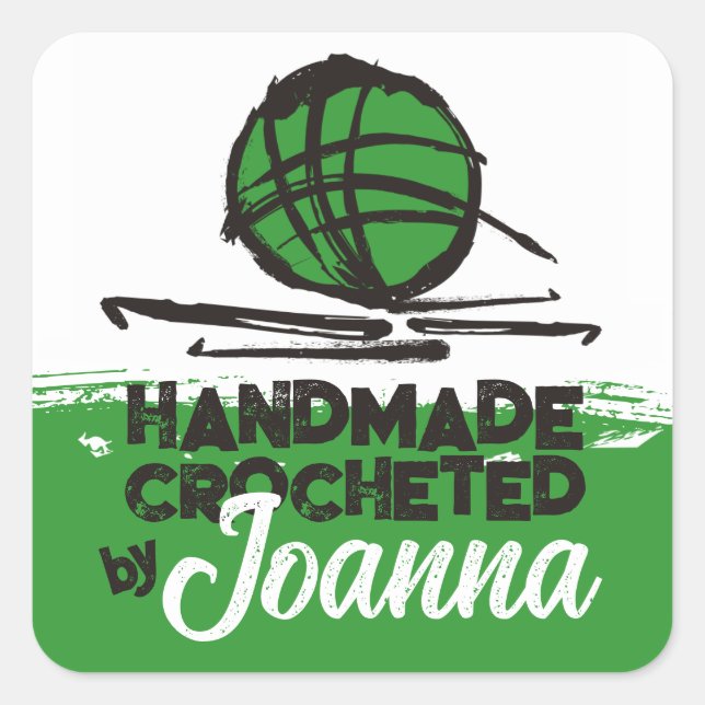 Sticker Carré crochet couleur personnalisé crochets boule de fil (Devant)