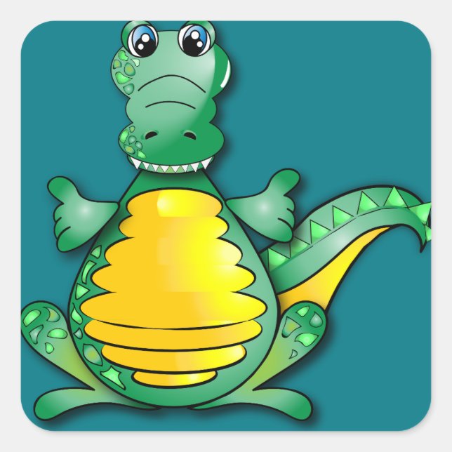 Sticker Carré Crocodile (Devant)