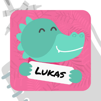 Sticker Carré Crocodile en crocodile