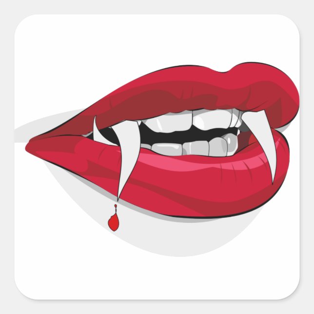 Sticker Carré Crocs de Vampire (Devant)