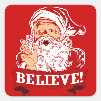Sticker Carré Croire Au Père Noël