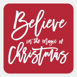 Sticker Carré Croire | La magie de l'autocollant de Noël