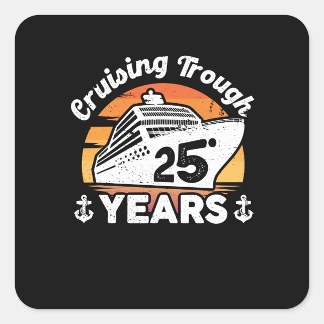 Sticker Carré Croisière 25 Ans Anniversaire (Devant)