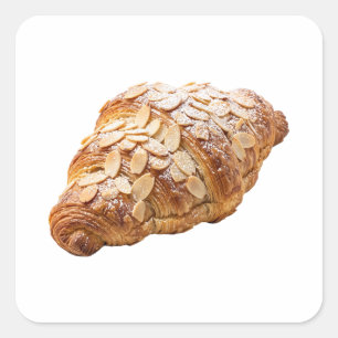 Sticker Carré Croissant aux amandes frais Pâtisserie française