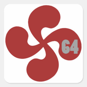 Sticker Carré Croix basque rouge 64 Lauburu