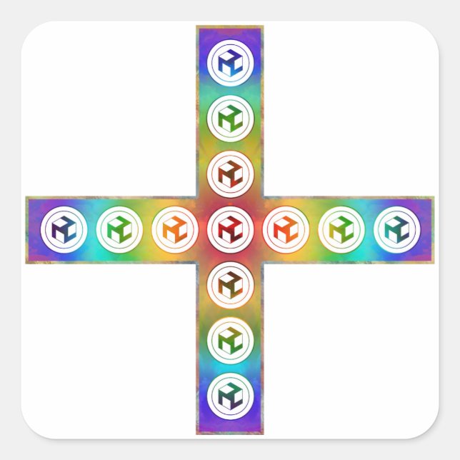 Sticker Carré Croix d'Antahkarana - Homme Antahkarana (Devant)