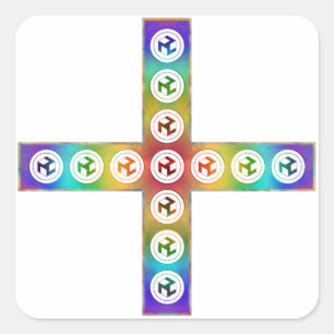 Sticker Carré Croix d'Antahkarana - Homme Antahkarana