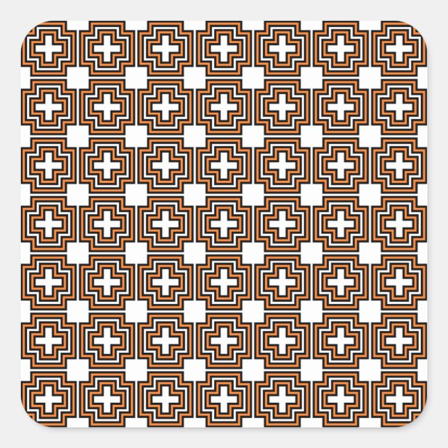 Sticker Carré Croix et Carré Orange (Devant)