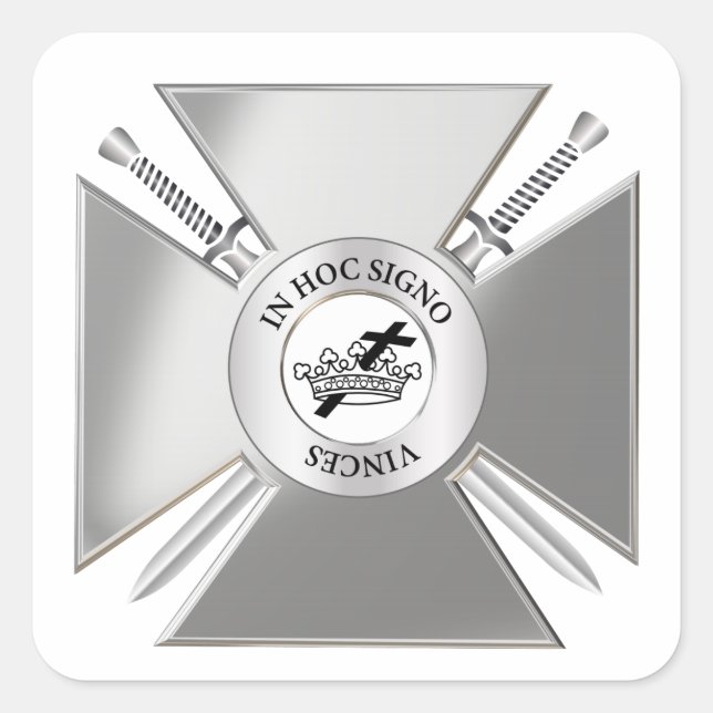 Sticker Carré Croix maçonnique (Devant)