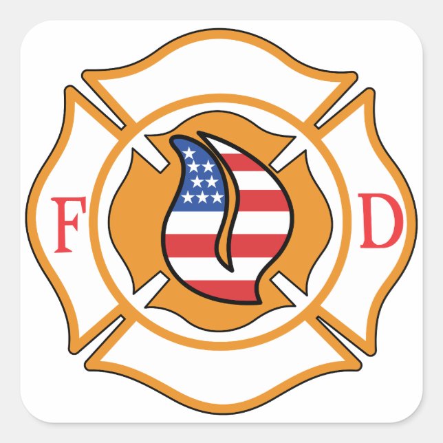 Sticker Carré Croix maltaise (Devant)