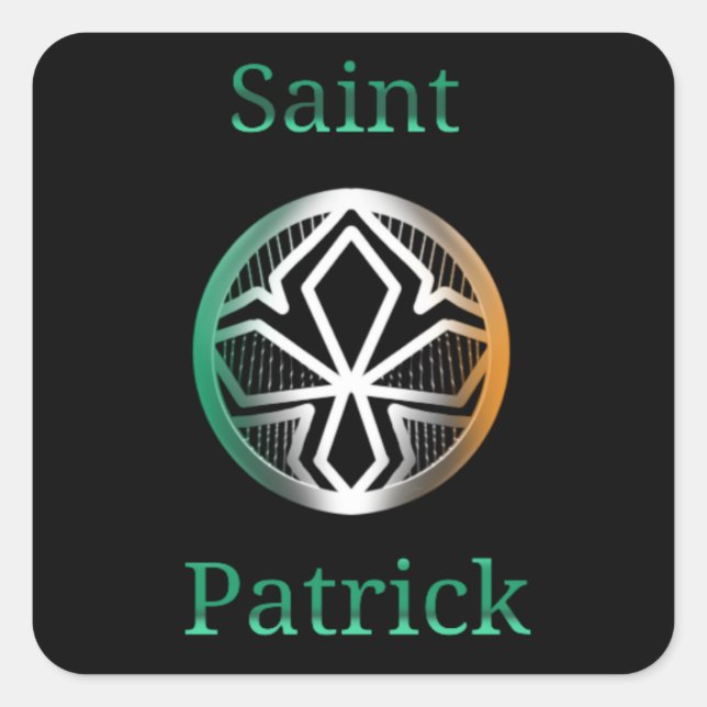 Sticker Carré Croix Saint Patrick (Devant)