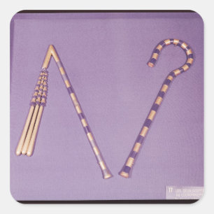 Sticker Carré Crook et échec, de la Tombe de Toutankhamon