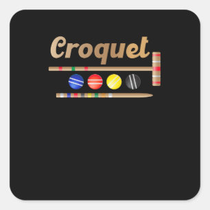 Sticker Carré Croquet Croquet Player