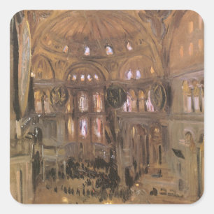 Sticker Carré Croquis de Santa Sophia par John Singer Sargent