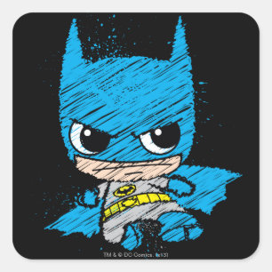 Sticker Carré Croquis Mini Batman