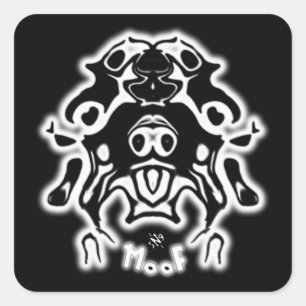 Sticker Carré Croquis pour chien de vache v4